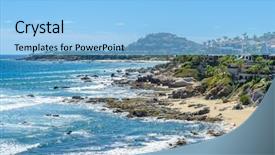  Presentation with amsterdam historical beautiful view - Presentation enhanced with mexico coastline with beautiful view background and a light blue colored foreground