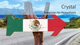  Presentation with mexico flag - Presentation theme featuring mexico flag sign with road background and a  colored foreground