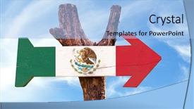  Presentation with mexico flag - Audience pleasing presentation theme consisting of mexico flag sign with sky backdrop and a light blue colored foreground