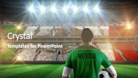  Presentation with mexico flag - Presentation theme with mexico football player holding ball background and a coral colored foreground