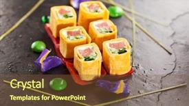  Presentation with cucumber cream - Amazing slides having mexico maki sushi - roll made backdrop and a tawny brown colored foreground