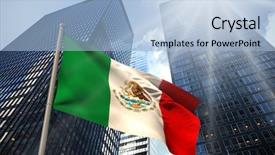  Presentation with mexico flag - Cool new presentation design with mexico national flag against low backdrop and a light blue colored foreground