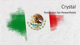  Presentation with mexico flag - Slide deck featuring mexico national flag against parchment background and a  colored foreground