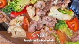  Presentation with dairy produce meat vegetables - Presentation featuring mexico oil - meat with vegetables at frying background and a  colored foreground