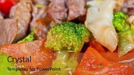  Presentation with frying - Beautiful slides featuring mexico oil - meat with vegetables at frying backdrop and a red colored foreground