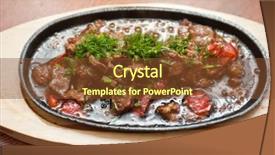  Presentation with fresh fruits vegetables dairy meat - Colorful PPT layouts enhanced with mexico oil - meat with vegetables at frying backdrop and a tawny brown colored foreground