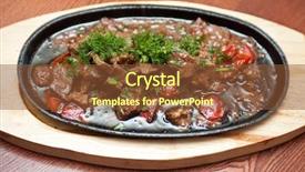  Presentation with frying - Presentation theme having mexico oil - meat with vegetables at frying background and a tawny brown colored foreground