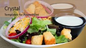  Presentation with salad dressing - PPT layouts consisting of mexico oil - salad with onions and ranch background and a  colored foreground