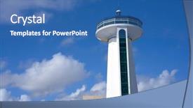  Presentation with control tower - Beautiful slide deck featuring mexico port control tower backdrop and a  colored foreground