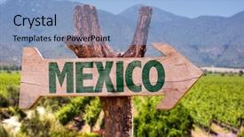 Presentation with mexico flag - Beautiful theme featuring mexique - mexico flag wooden sign backdrop and a light blue colored foreground