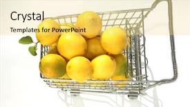  Presentation with lemons - Audience pleasing theme consisting of meyer organics - fresh lemons lemons backdrop and a  colored foreground