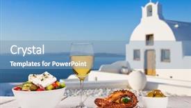  Presentation with greek - Cool new presentation with sauce set assortment - greek food background traditional different backdrop and a teal colored foreground