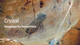  Presentation with old rock fossils - Slide set with mg - rock drawing of cerca grande background and a coral colored foreground