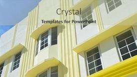  Presentation with art deco - Amazing slide deck having miami-art-deco-architecture-yellow backdrop and a mint green colored foreground