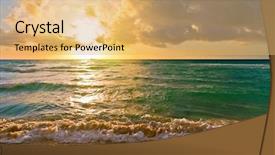  Presentation with miami beach - Presentation design consisting of miami beach - sunrise atlantic ocean fl usa background and a yellow colored foreground