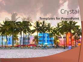 Miami Backgroundpowerpoint Miami Beach Florida Usa Cityscape PPT template 91 | CrystalGraphics