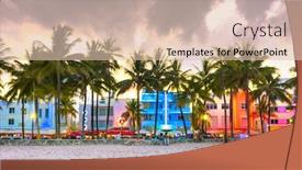  Presentation with miami beach - Theme having miami-beach-florida-usa-cityscape background and a lemonade colored foreground