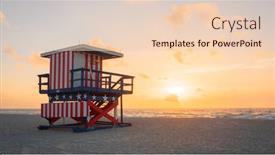  Presentation with miami beach - Slides having miami-beach-florida-usa-sunrise background and a lemonade colored foreground