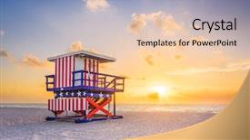  Presentation with miami beach - Colorful PPT layouts enhanced with miami beach florida usa sunrise backdrop and a lemonade colored foreground