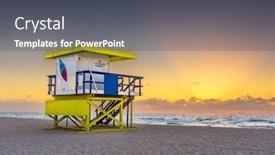  Presentation with miami beach - Presentation design featuring miami-beach-florida-usa background and a dark gray colored foreground