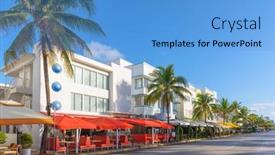  Presentation with miami beach - Audience pleasing slide set consisting of miami-beach-florida-usa backdrop and a teal colored foreground