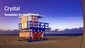  Presentation with miami beach - Slide deck enhanced with miami beach florida usa background and a royal blue colored foreground