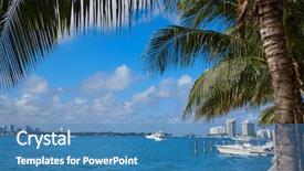  Presentation with miami beach - Amazing slide set having miami beach from macarthur causeway backdrop and a teal colored foreground