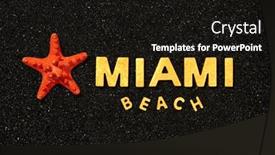 Presentation with miami - Presentation consisting of miami-beach-golden-letters background and a wine colored foreground