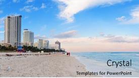  Presentation with miami beach - Slides having miami beach ocean view background and a  colored foreground