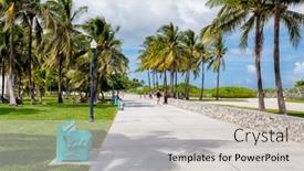  Presentation with miami beach - Presentation theme having miami-beach-usa-august-27 background and a light gray colored foreground