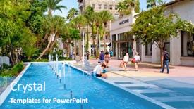  Presentation with miami beach - PPT theme with miami-beach-usa-august-6 background and a teal colored foreground