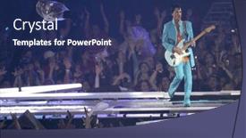  Presentation with dolphin - Cool new PPT theme with miami-feb-4-prince-performs backdrop and a navy blue colored foreground
