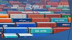  Presentation with container terminal - Audience pleasing slides consisting of miami-florida-july-3-2017 backdrop and a ocean colored foreground