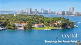  Presentation with miami beach - PPT theme enhanced with miami-florida-july-3-2017 background and a teal colored foreground
