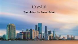  Presentation with miami - Slide deck featuring miami-florida-usa-downtown-city background and a lemonade colored foreground