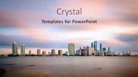  Presentation with miami - PPT theme having watson - miami florida usa downtown skyline background and a lemonade colored foreground