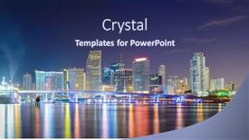  Presentation with miami - Amazing theme having miami-florida-usa-downtown-skyline backdrop and a navy blue colored foreground