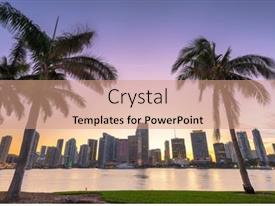 Florida Powerpoint Background Miami Florida Usa Downtown Skyline PPT template 53 | CrystalGraphics