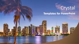  Presentation with miami - Presentation design with miami-florida-usa-downtown-skyline background and a ocean colored foreground