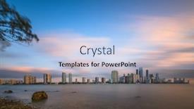  Presentation with miami - Colorful slides enhanced with miami-florida-usa-downtown-skyline backdrop and a light blue colored foreground