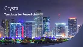  Presentation with miami - Audience pleasing slide deck consisting of miami-florida-usa-downtown-skyline backdrop and a tawny brown colored foreground