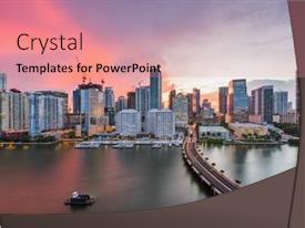 Miami Backgroundpowerpoint Miami Florida Usa Skyline Over PPT template 71 | CrystalGraphics