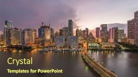  Presentation with miami - Cool new theme with miami-florida-usa-skyline-over backdrop and a tawny brown colored foreground