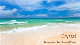  Presentation with miami beach - Presentation theme consisting of miami heat - beautiful sandy tropical beach background and a lemonade colored foreground