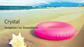  Presentation with seashell - Beautiful slides featuring miami heat - seashell and inflatable tube backdrop and a soft green colored foreground