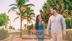  Presentation with miami beach - Slide deck featuring miami-people-lifesyle-happy-couple background and a coral colored foreground