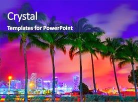 Miami Backgroundpowerpoint Miami Skyline At Sunset PPT template 30 | CrystalGraphics