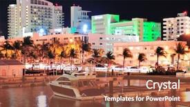  Presentation with miami beach - Slide deck having miami south beach street view background and a red colored foreground