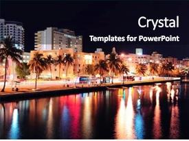 Miami Backgroundpowerpoint Miami South Beach Street View PPT Template | CrystalGraphics #15