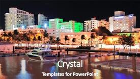  Presentation with miami beach - Colorful presentation theme enhanced with miami south beach street view backdrop and a tawny brown colored foreground